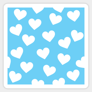 Turquoise and white hearts print Sticker